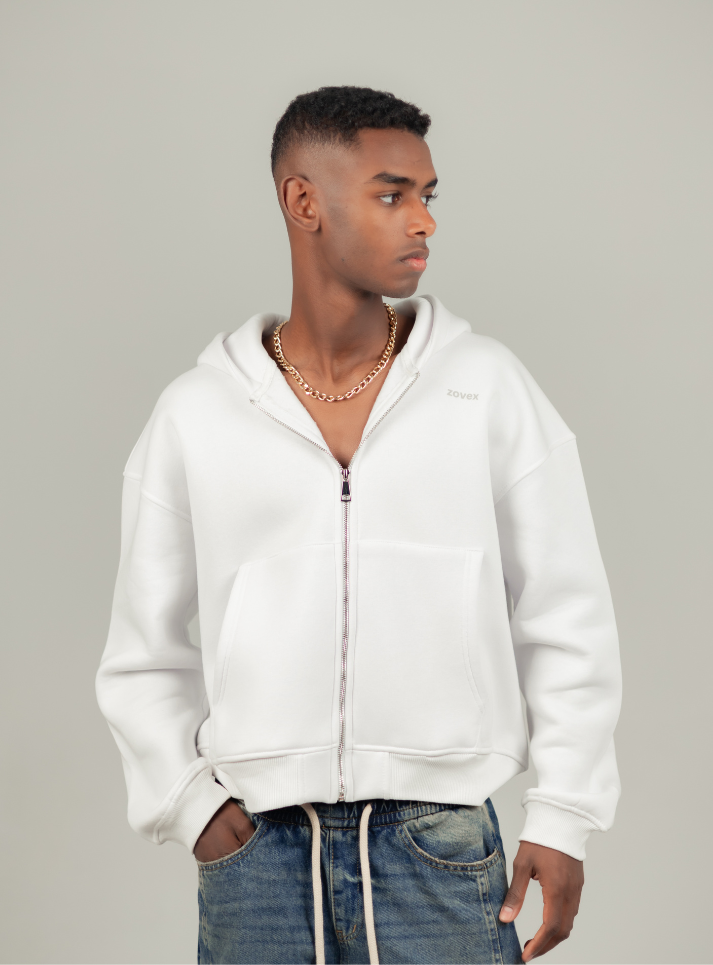 Zip Hoodie(White)